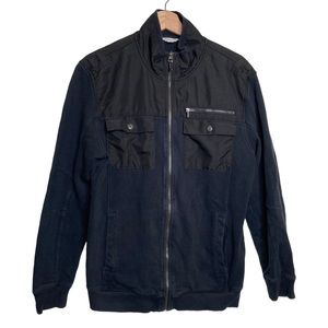 CALVIN KLEIN Navy Knit Long Sleeve Zip Up Jacket Size Large